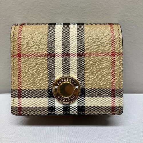 Burberry Women’s BIFOLD WALLET Vintage Check E Canvas Archive Beige 8070417
