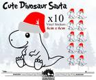 TREX x10 Dino Christmas Wine Glass Stickers Vinyl party present bauble car Santa