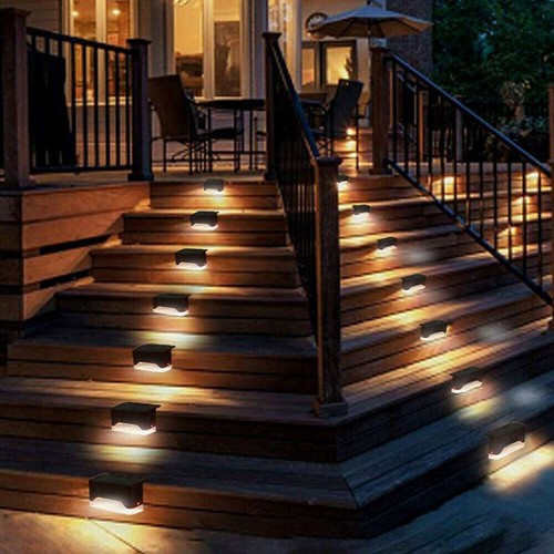 Outdoor Solar Deck Lights Wall Lamp Garden Patio Path Lighting Stair Steps Lamps - Picture 5 of 15