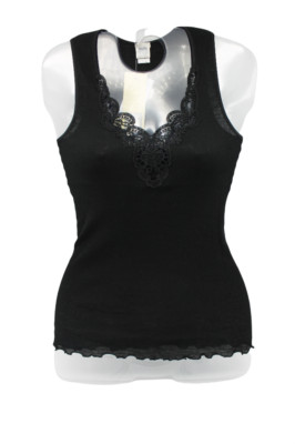 Damen Bluse mit breiter Schulter, Wolle/Seide SPINNE, schwarz cod.077082