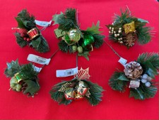  6 Christmas Floral Picks variety of styles