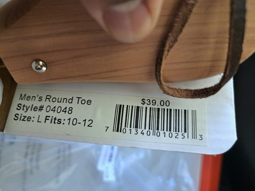 M&F Western Men's Cedar Boot Tree - Round Toe, Size Large Fits 10-12 - Picture 5 of 6