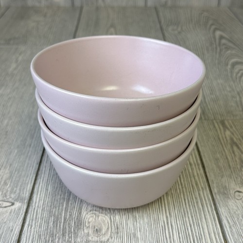 IKEA Dinera Matte Light Pink Coupe Cereal Soup Stoneware Bowls 12011 Lot Of 4