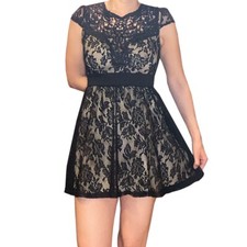 Windsor Black Lace Mini Dress - Size S