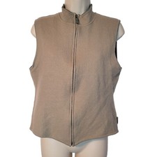Woolrich Wool Vest Sz L Fits Sz Medium Tan 17" Pit to Pit 20"-21" Length