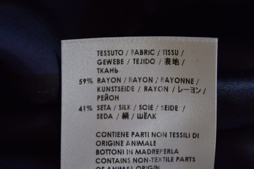 STELLA McCARTNEY AZUL/NEGRO LUNARES RAYÓN/BLUSA DE SEDA TALLA 44 - Imagen 10 de 10