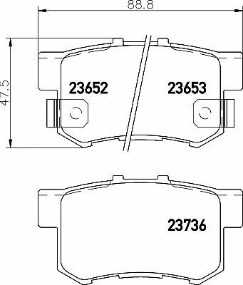 TEXTAR Rear Axle BRAKE PADS SET for HONDA INSPIRE 3.0 2003-on - Picture 2 of 8
