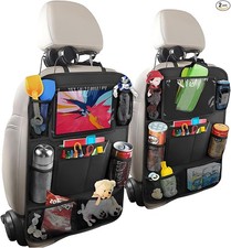 2PCS Car Backseat Organizer, Car Back Seat Protecter Kick Mat with Touch Scr