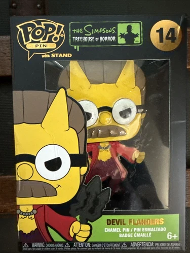 Funko Pop Enamel Pin the Simpsons Treehouse Of Horror Devil Flanders Ages 6+