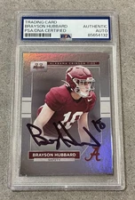 Bray Hubbard Signed 2023 Alabama Bowman U Rainbow Foil Card #60 ~ AUTO  ~ PSA