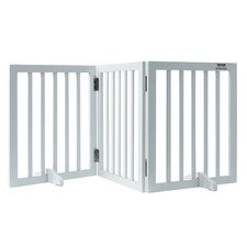 Free Standing Dog Gate Freestanding Pet Gate 3 Panels Foldable Dog Gate