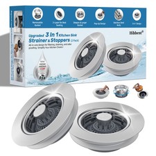 Upgraded 3 in 1 Kitchen Sink Drain Strainer, Stainless Steel Pop Up Sink Stopper