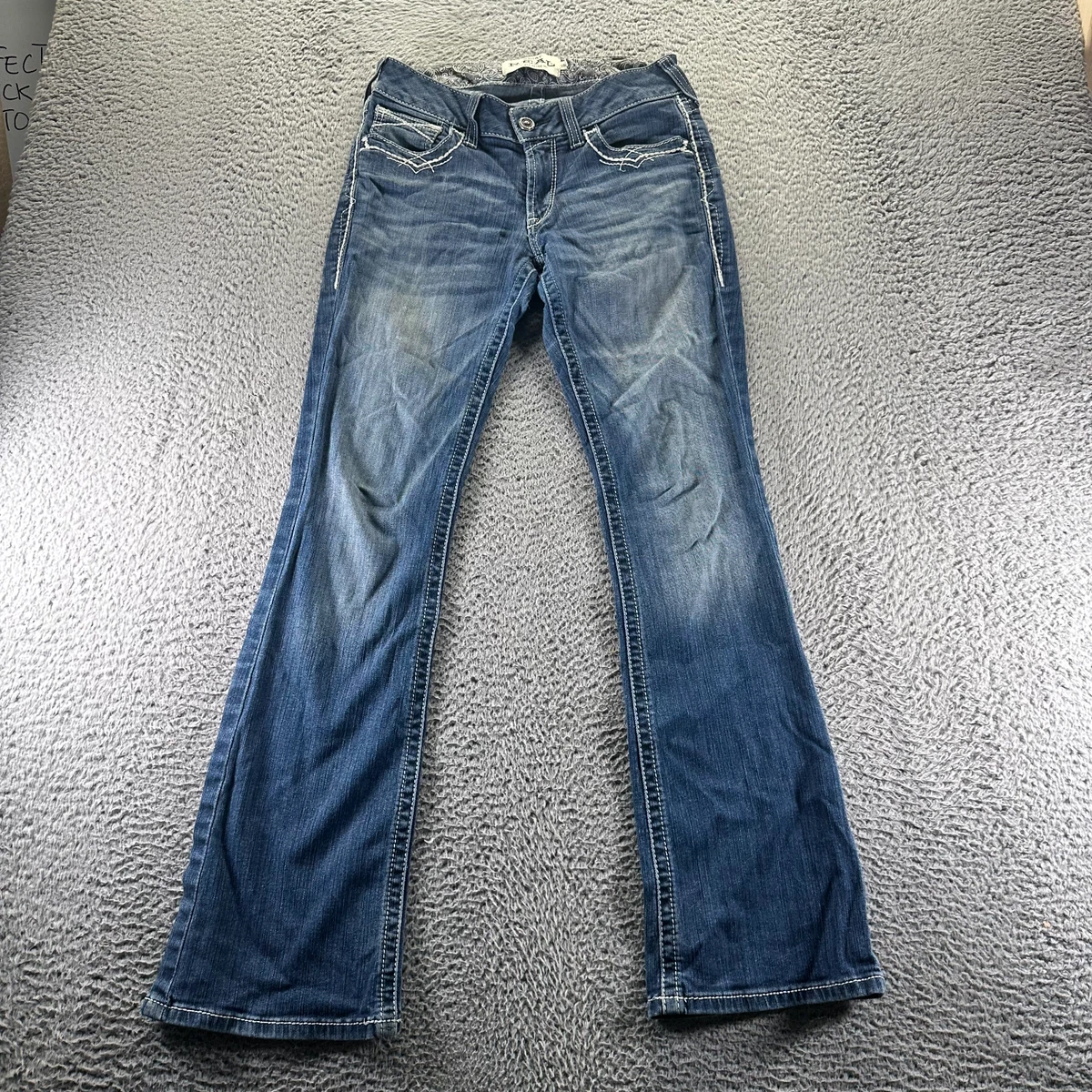 Ariat Women's R.E.A.L. Mid Rise Boot Cut Jean - Entwined Marine A/O