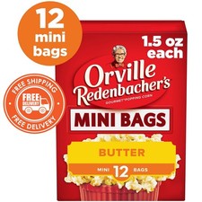 Orville Redenbacher s Butter Flavor Microwave Popcorn 1.5 oz Bags, 12-Count