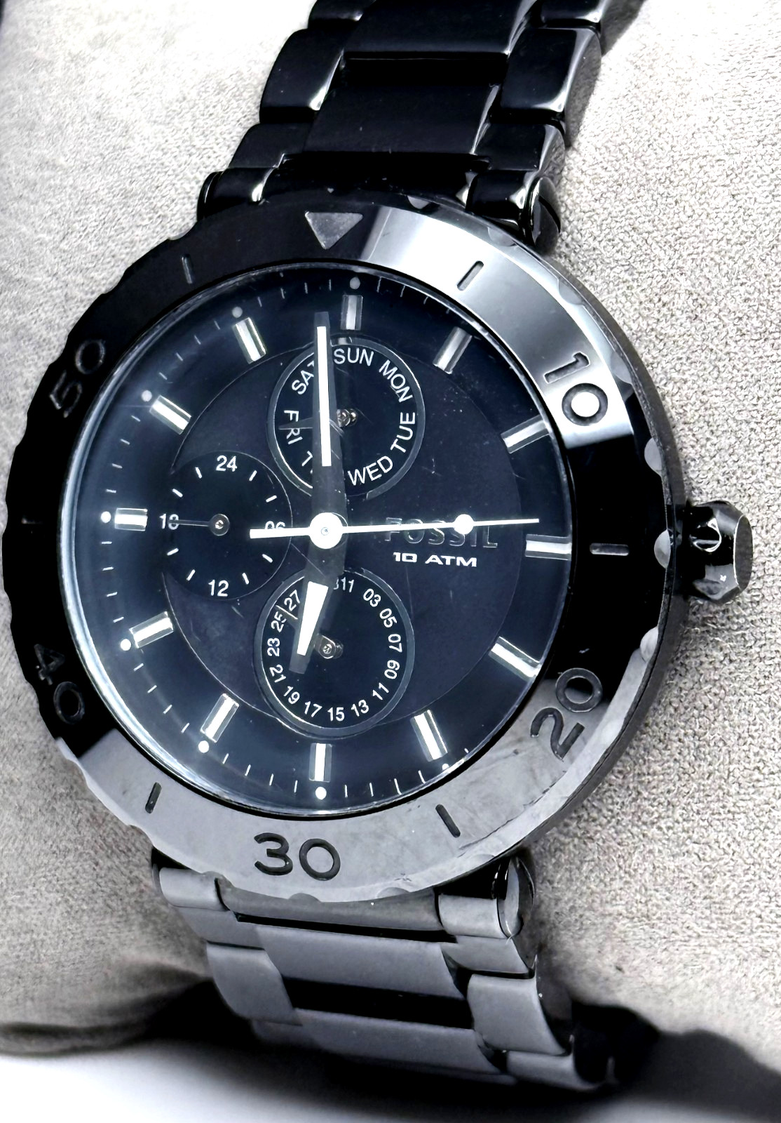 FOSSIL RILEY CE1001 MULTI-FUNCTION BLACK CERAMIC … - image 2