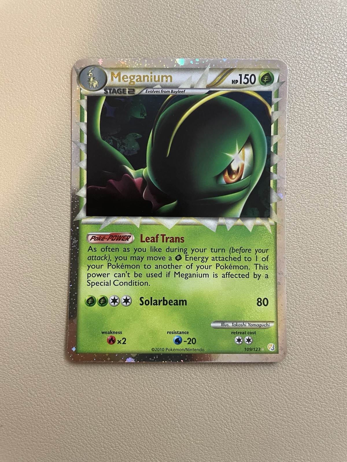 Meganium Prime - 109/123 - HeartGold & SoulSilver - VLP - NM - Pokemon Card