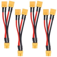 4pcs XT60 Parallel Battery Connector Cable Dual Extension Y Splitter 1 Female...