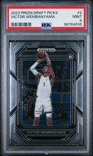 2023-24 Panini Prizm Draft Picks Victor Wembanyama #2 Rookie Base PSA 9