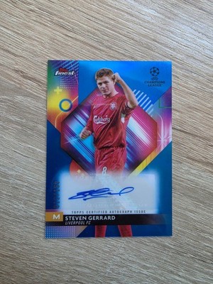 2023-24 TOPPS Finest UEFA Club Competitions Autograph Steven Gerrard Blue   /150