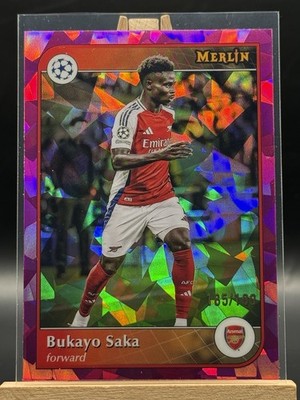 2024-25 Topps Merlin UCC - Bukayo Saka #7 Pink Atomic Refractor /199 Arsenal