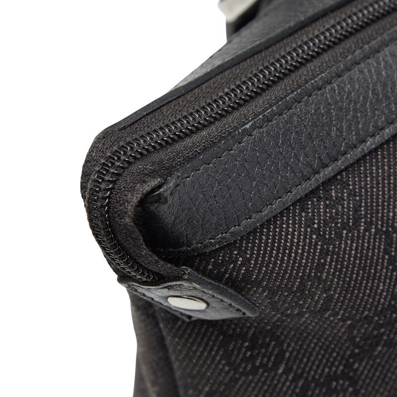 Gucci GG Canvas Leather Tote Bag Black Women Used Authentic thumbnail 8