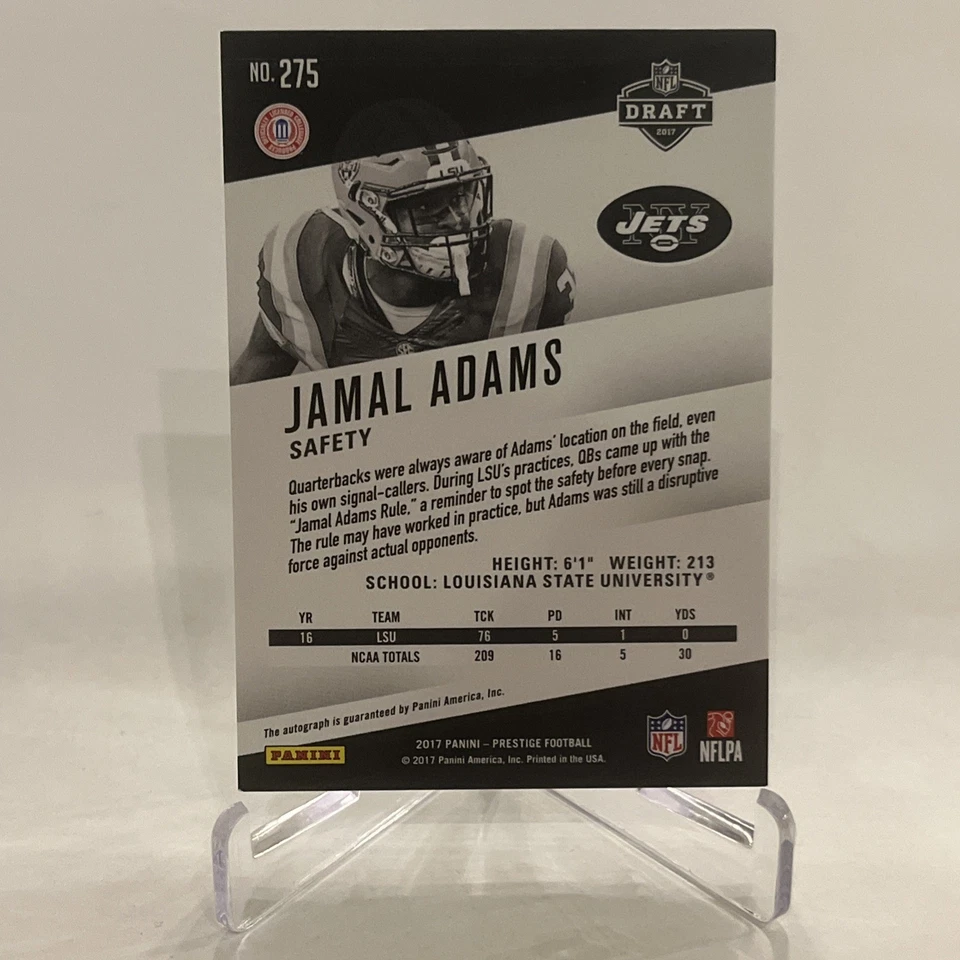 2017 JAMAL ADAMS Prestige Xtra Points Green RC Auto 071/150 Card# 275 - Image 2 of 2