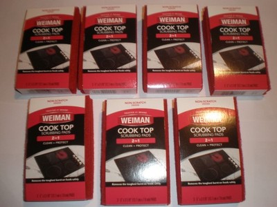 Weiman Cook Top Scrubbing Pads 2 in 1 Clean & Protect (7) 3 Count Packages