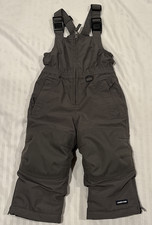 Lands End Grow-A-Longs Snow Bib Overalls Toddler 2T Gray Pants Snowboard EUC