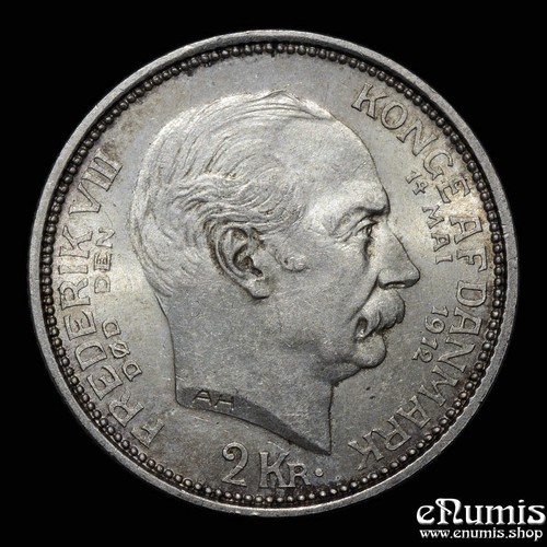 DINAMARCA, Christian X, 2 coronas 1912, muerte de Federico VIII, UNC - Imagen 3 de 6