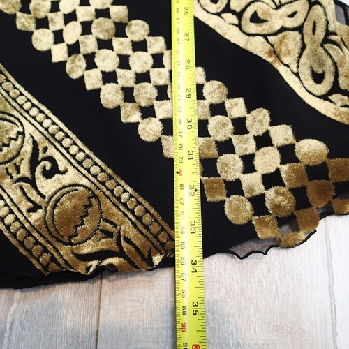 Abito Sagaie Paris tg 2 burnout pizzo velluto fata oro nero - Foto 18 di 21