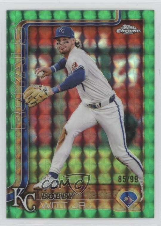 2025 Topps Chrome Green Geometric Refractor /99 Bobby Witt Jr #93