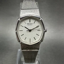 Seiko Watch Women 19mm Silver Dial Silver Tone Octagon 7321-5170 New Battery