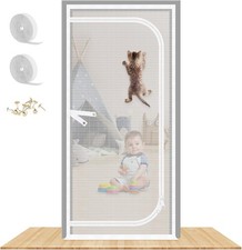 Reinforced Cat Screen Door, 32X82  Heavy Duty Pets Proof 32X82  , Beige