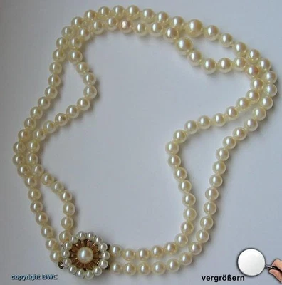 Collier mit Perle Perlen in 18 Kt 750 er Gold Hals Kette Ketten - Bild 1 von 4