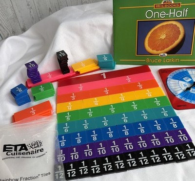 Homeschool Teaching Rainbow Fraction Tiles Math Manipulative Sets, Lot of 2 sets