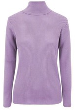 Women's Ribbed Polo Turtle Roll Mock Neck Long Sleeve Jumper Ladies Tops