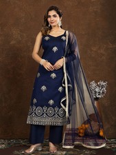 Indian Party Wear Ethnic Suit Bollywood Pakistani Tunic Kurti Pant Dupatta Set