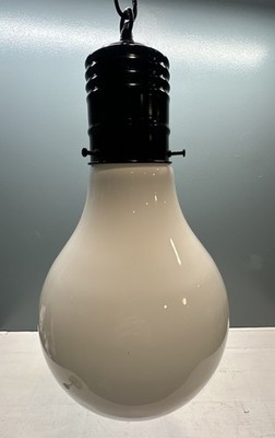 Vintage Pop Art Ingo Maurer Inspired Light Bulb & Black Socket 16  Pendant Lamp