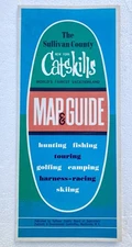 VINTAGE SULLIVAN COUNTY NY TRAVEL MAP GUIDE HUNTING FISHING GOLF CATSKILLS NICE!