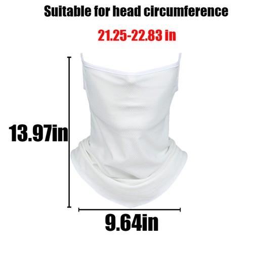 UV Protection Neck Gaiter Cooling Face Mask Scarf Bandana Cover with Ear Loops - Picture 4 of 16