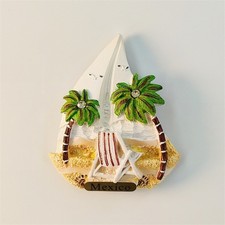 Mexico Cancun Beach and coconut trees Tourist Souvenir 3D Resin Fridge Magnet
