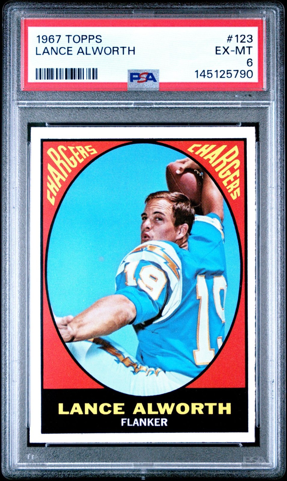 1967 TOPPS FOOTBALL #123 LANCE ALWORTH PSA EX/MT 6 145125790