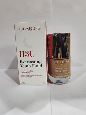 Clarins Everlasting Youth Fluid Illuminating Firming Foundation Makeup 1oz 112C