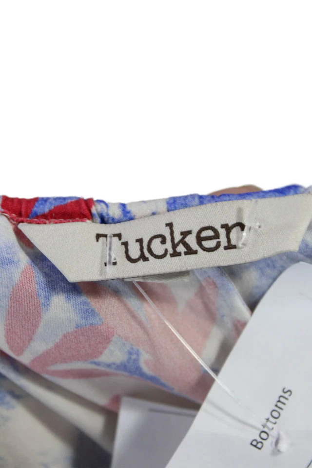 Camiseta sin mangas Tucker para mujer de seda floral sin mangas cuello redondo multicolor talla M Foto 4 de 4