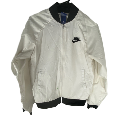 SACAI X NIKE Nike Bomber Giacca Uomo Piccolo Bianco Tessuto Giocatori Classico Manica Lunga Full Zip