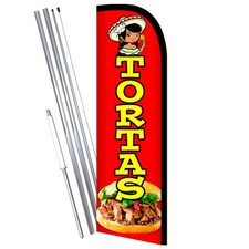 TORTAS Premium Windless Feather Flag Bundle Kit OR Flag Only 