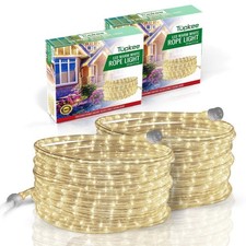 Tupkee LED Rope Light, 24 Feet, Indoor and Outdoor Decorative Tube Lights 2 Pack