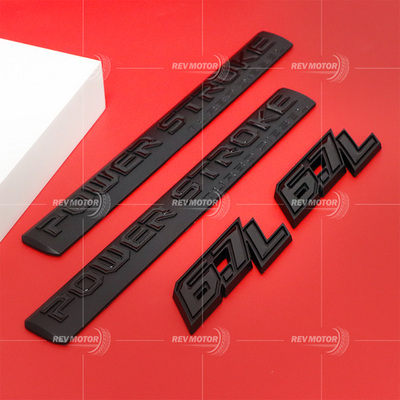 #ad 4Pcs For 6.7L Power Stroke Turbo Diesel Door Left amp; Right Emblem Black Badge $34.99