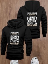 Men'S Hoodie - Red with Bold I Never Dreamt I'd Be a Grumpy Old for Man Text - A