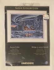 Dimensions The Gold Collection 35212 Aurora Cabin Cross Stitch Kit NEW